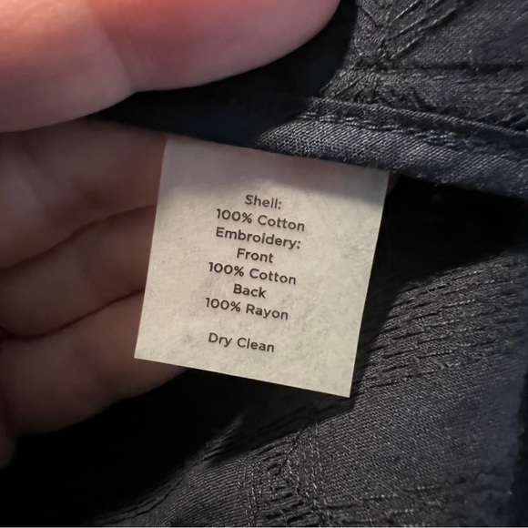 Talbots Navy Blue Geometric Embroidered Short Sleeve One Button Blazer Size 10 - Picture 5 of 5